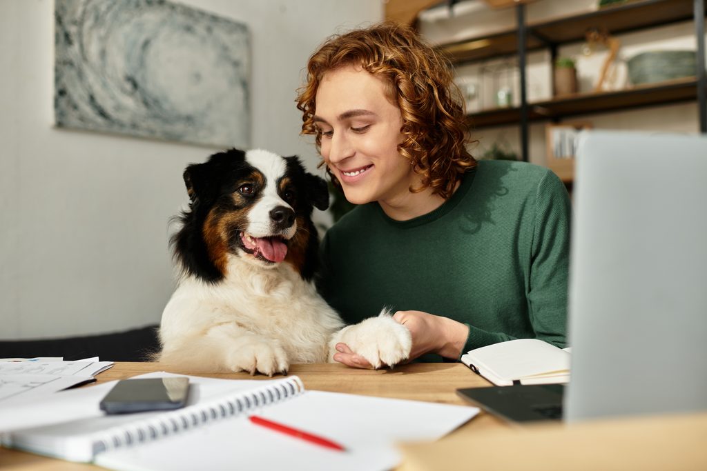 Renter creating a pet resume with dog photo vaccination records landlord reference and rental application information.